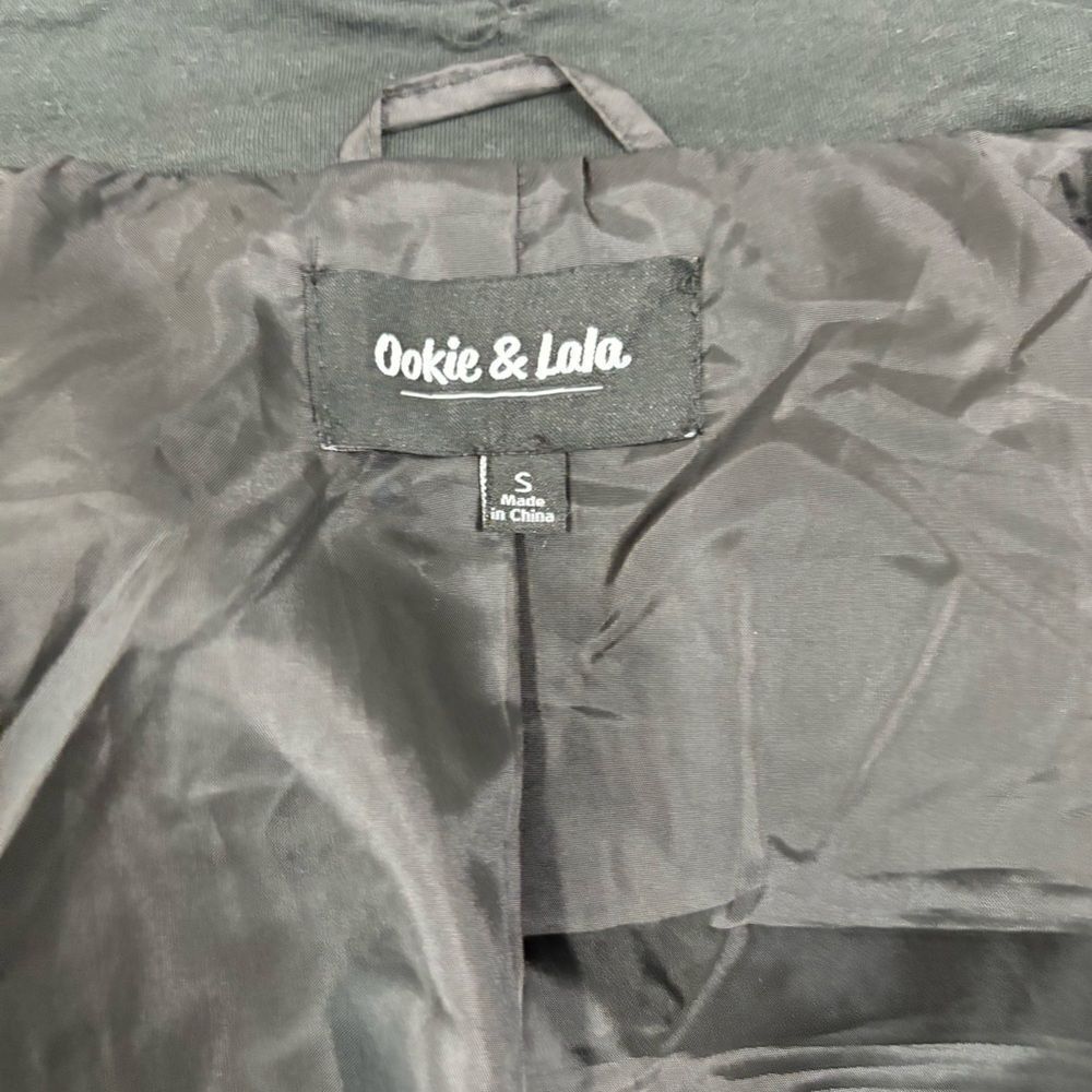 Ollie & Lala Mixed Fabric & Faux Leather Moto Jacket Black - Picture 10 of 12